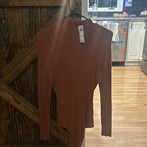 Abercrombie Rust Long Sleeve Bodysuit